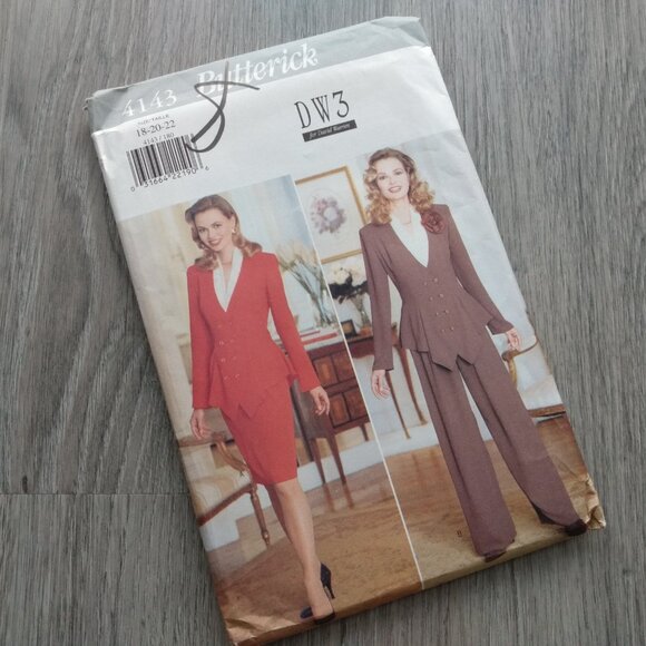 Top Skirt Pants Suit Sewing Pattern Plus Size 18-22 Butterick 4143 UNCUT - Picture 3 of 11